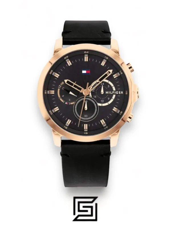 Men,Original Watches watches Tommy Hilfiger Men's Black Dial Watch 1791798 Tommy Hilfiger