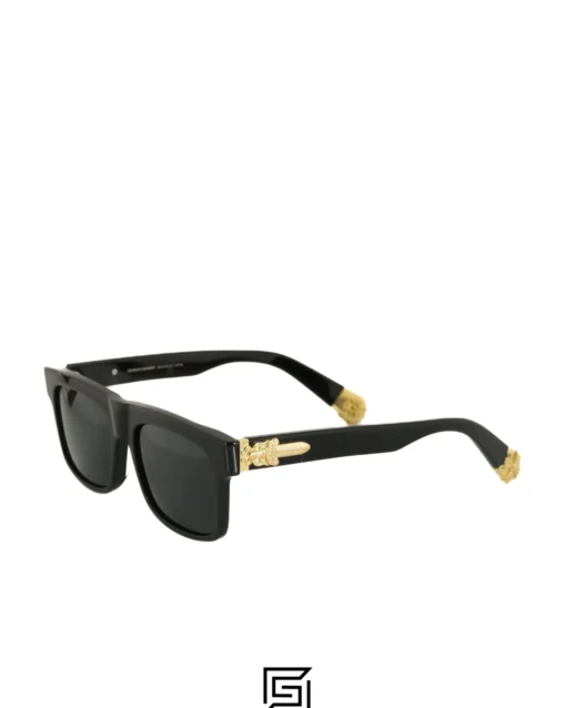Men,Sunglasses Chrome Heart sunglasses SLUSS BUSSIN/BLACK X BLACK Chrome Heart