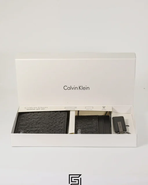 Leather,Wallets,Men CK ORG LEATHER GIFT SET HARD PATTERN CK LETTERS/BLACK Calvin Klein