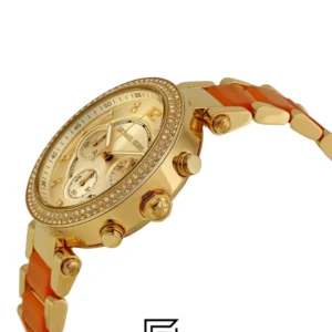 Watches,Women Michael Kors watches MK6139 Women's Golden Peach Stainless Steel Crystal Accented Chronograph Watch Michael Kors
