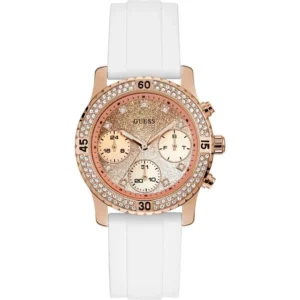 Original Watches,Women Guess original-watches confetti-rose-gold-dial-silicone-strap-ladies-watch-w1098l5 Guess
