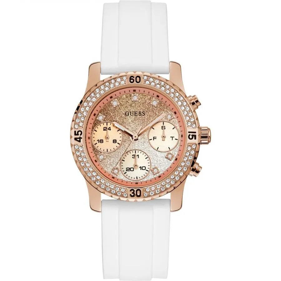 Original Watches,Women Guess original-watches confetti-rose-gold-dial-silicone-strap-ladies-watch-w1098l5 Guess