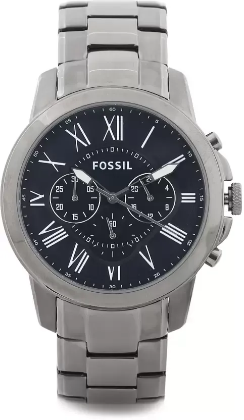 Men,Original Watches Fossil original-watches Grant Chronograph Dark Blue Dial Smoke Ion-plated Watch FS4831 Fossil