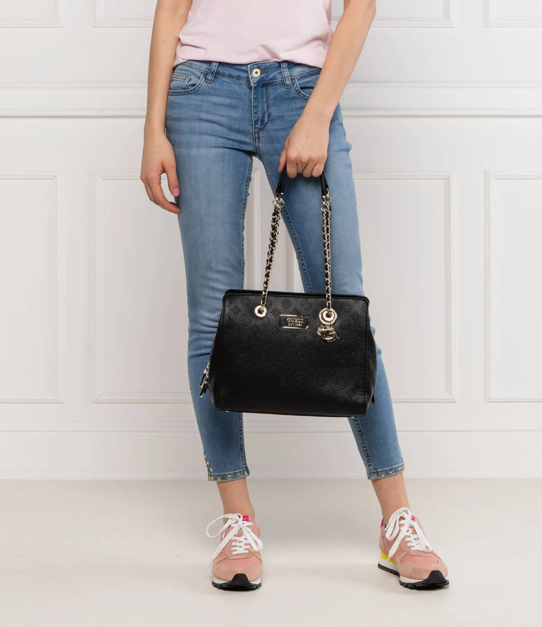 Bags,Leather,Women leather BOLSA LOGO LOVE GIRLFRIEND SATCHEL GUESS SG766209 BLACK Guess