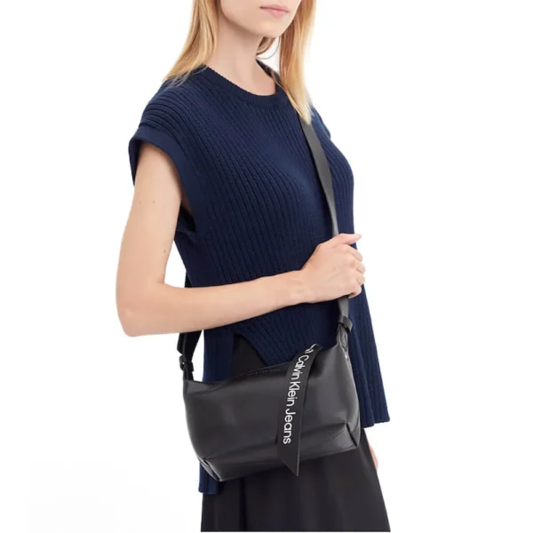 Bags,Leather,Women bags Calvin Klein Jeans K60K610552 logo-tag cross body bag black Calvin Klein
