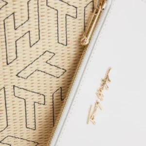Bags,Leather,Women Tommy Hilfiger leather ICONIC MONOGRAM STRAW BEACH TOTE AW0AW11346 Tommy Hilfiger