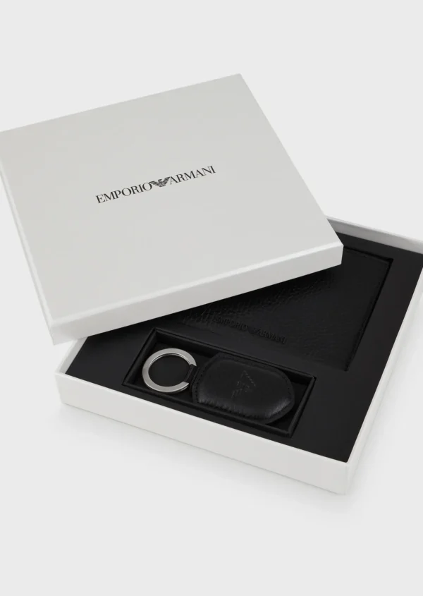 Leather,Wallets,Men Emporio Armani leather Y4R222 Y068E WALLET AND MEDAL Emporio Armani