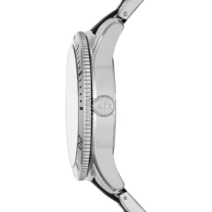 Men,Original Watches Armani original-watches AX1824 Two-Tone Stainless Steel Round Analog Water Resistant Watch for Men - Silver and Black Emporio Armani
