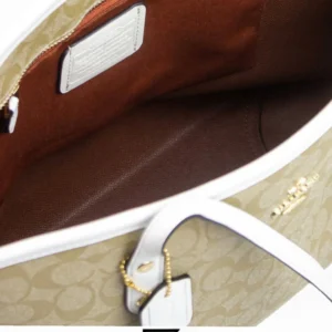 Bags,Leather,Women Coach leather City Zip Tote In Signature Canvas Style No. F58292 Beige Coach