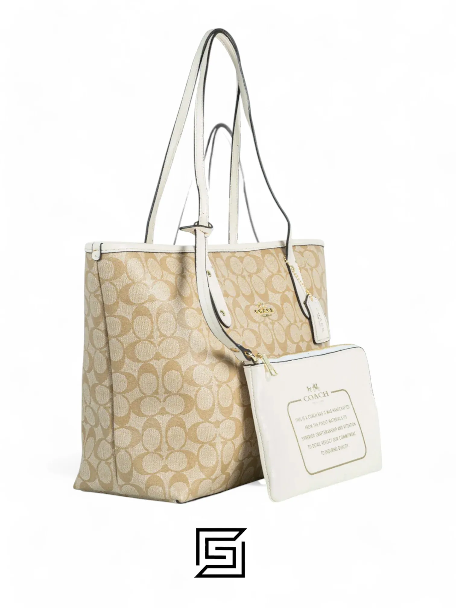 Bags,Leather,Women Coach leather City Zip Tote In Signature Canvas Style No. F58292 Beige Coach