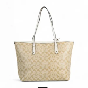 Bags,Leather,Women Coach leather City Zip Tote In Signature Canvas Style No. F58292 Beige Coach