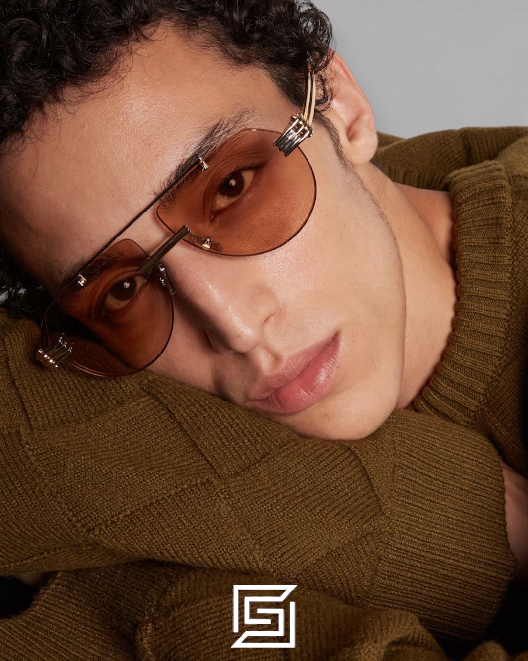 ⁦Bottega Veneta BV1342 001 Honey Lenses and Gold x Silver Frame Luxury Aviator Sunglasses⁩ - الصورة ⁦5⁩