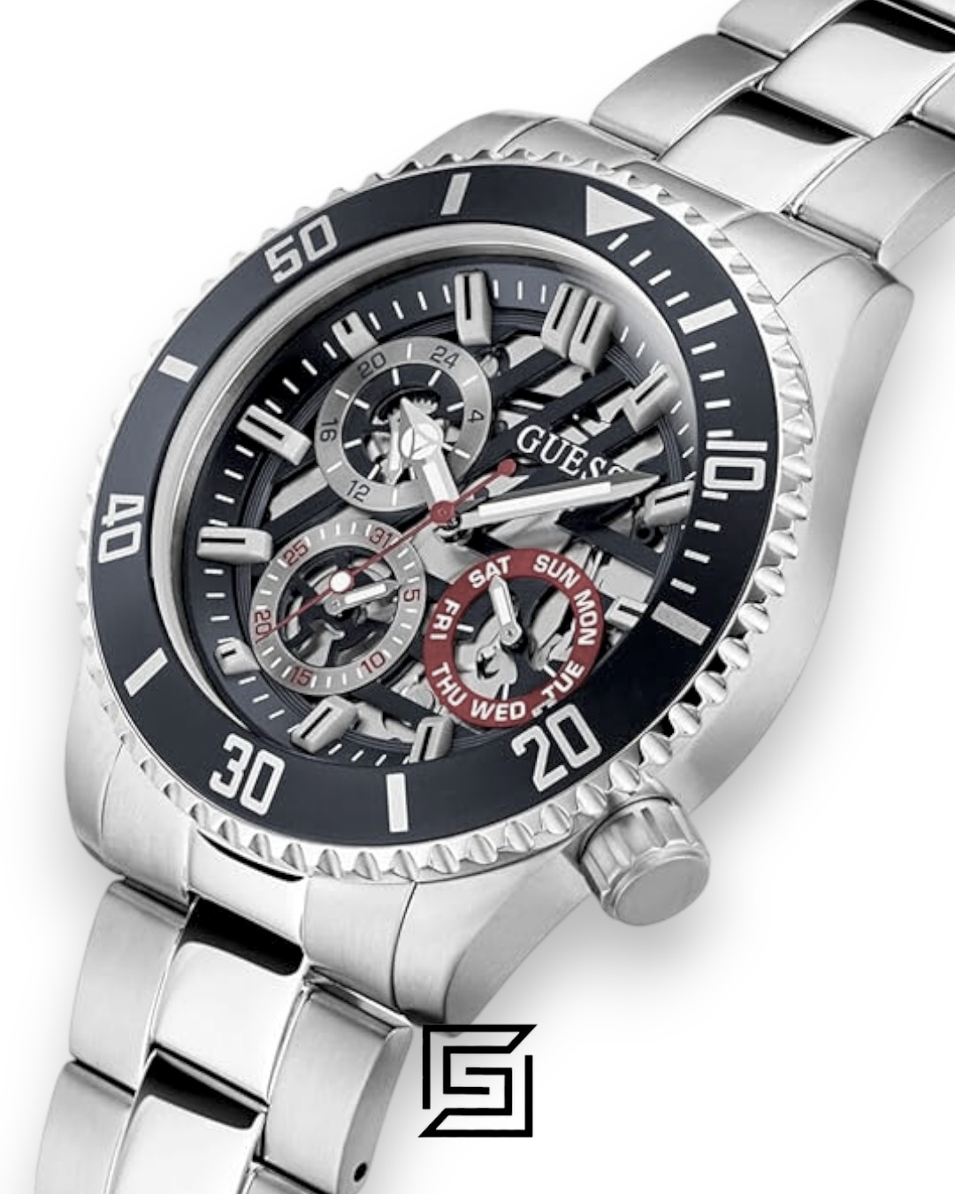 GUESS MEN SILVER TONE Analog Watch GW0488G1 - Image 4