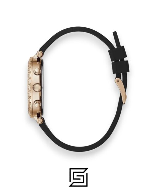 Alternative view of GUESS MEN ROSE  GOLD TONE Analog  RUBERR BLACK BAND Watch GW0113L2