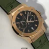 Men,Watches watches HUBLOT CLASSIC NEW- Green Chamois Band- Black Dial - Rose Body Hublot
