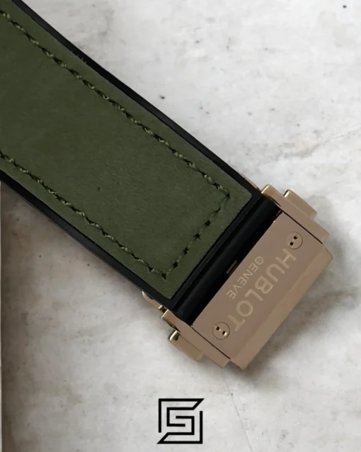 Men,Watches watches HUBLOT CLASSIC NEW- Green Chamois Band- Black Dial - Rose Body Hublot