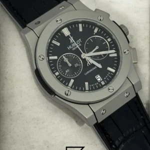 Men,Watches watches HUBLOT CLASSIC NEW - Black Leather Band - Black Dial - Grey Titanium Body Hublot