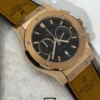 Men,Watches watches HUBLOT CLASSIC NEW- Brown Chamois Band - Black Dial - Rose Body Hublot