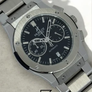 Men,Watches watches Hublot CLASSIC NEW - Silver Metal Band - Black Dial - Silver Body Hublot