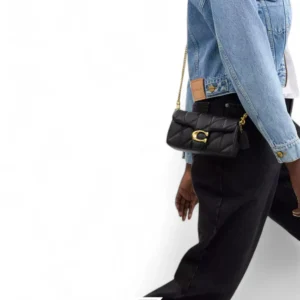 Bags,Leather,Women Coach leather Tabby Crossbody Wristlet With Pillow Quilting CP018 Black Coach