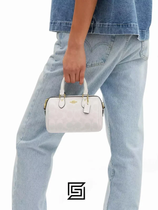 Bags,Leather,Women Coach leather Mini Rowan Crossbody In Signature Canvas CS183 Coach