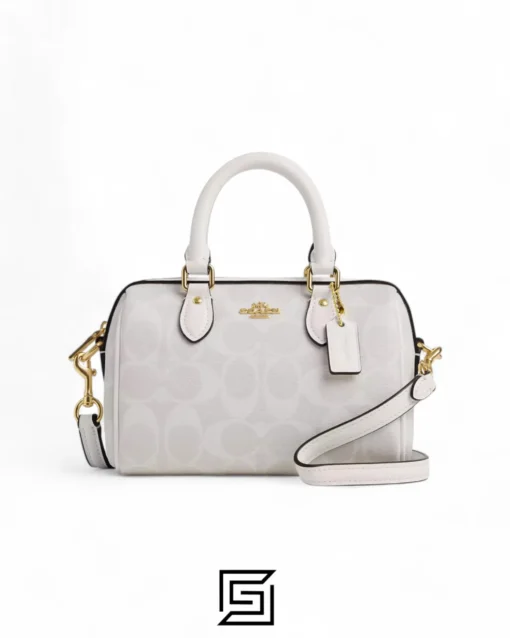 Bags,Leather,Women Coach leather Mini Rowan Crossbody In Signature Canvas CS183 Coach