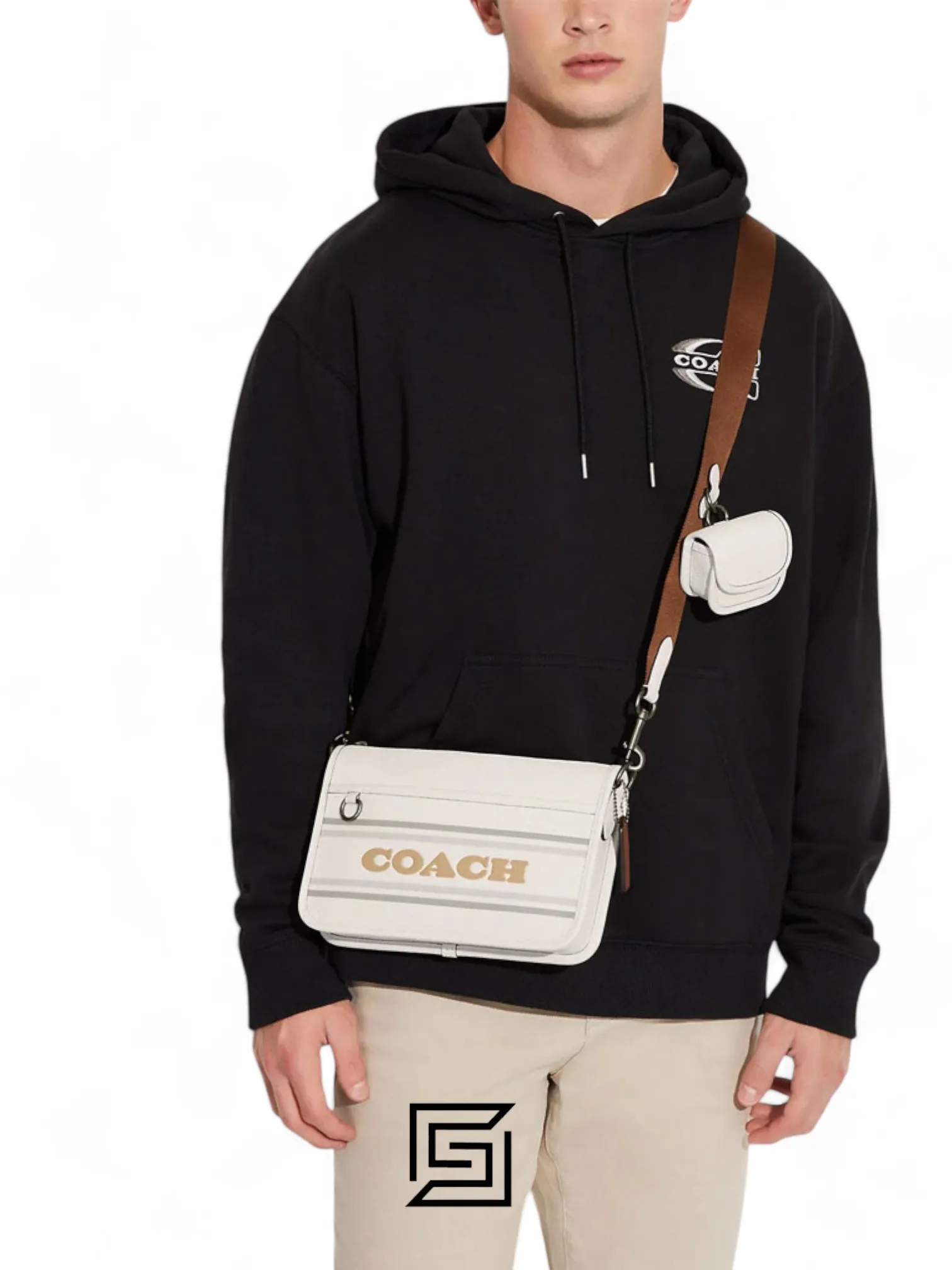 Bags,Leather,Men,Women leather Heritage Convertible Crossbody With Coach Stripe CG998 Coach