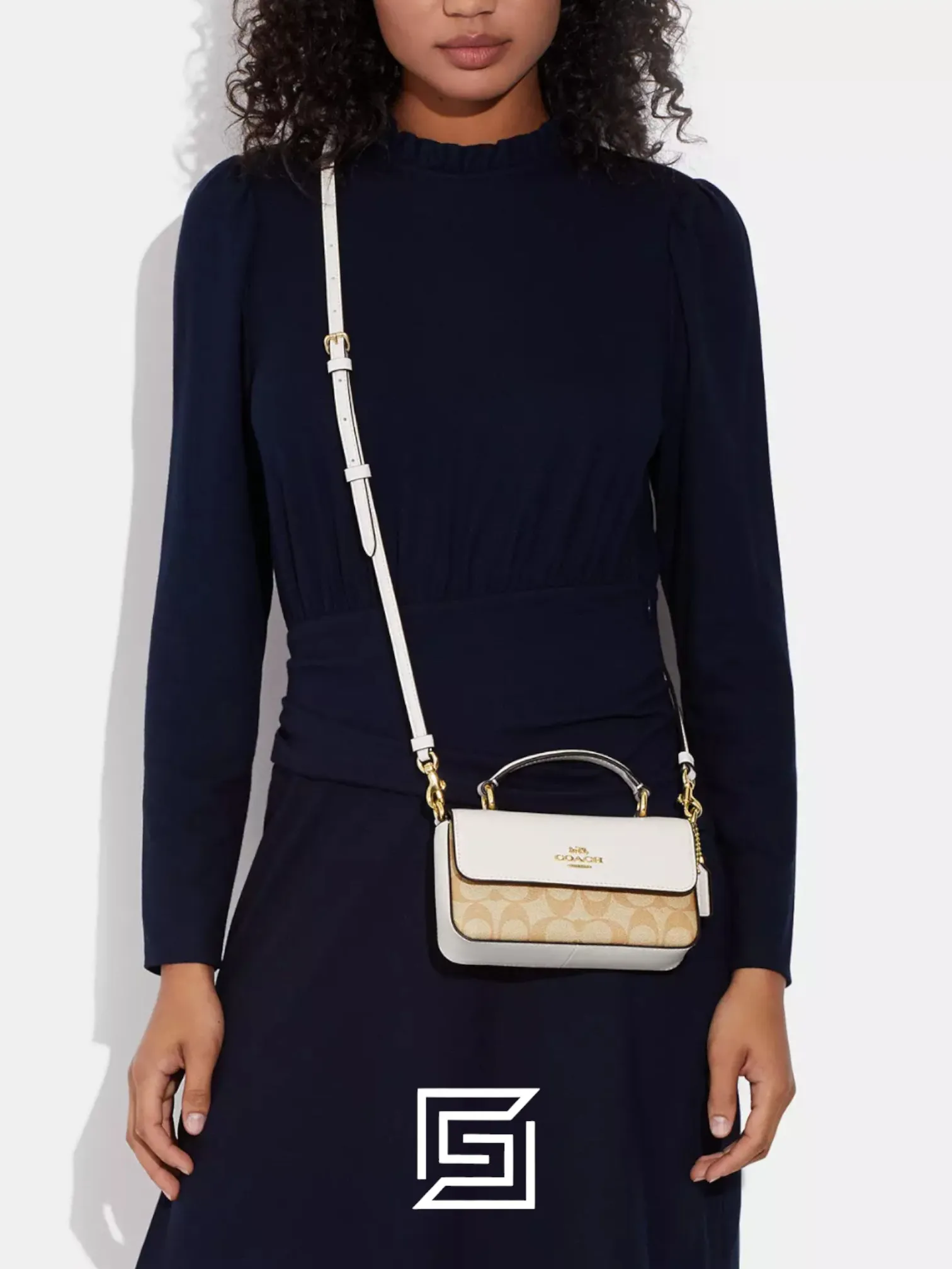 Bags,Leather,Women Mini Josie Top Handle Crossbody In Blocked Signature Canvas Style No. CC340 Coach