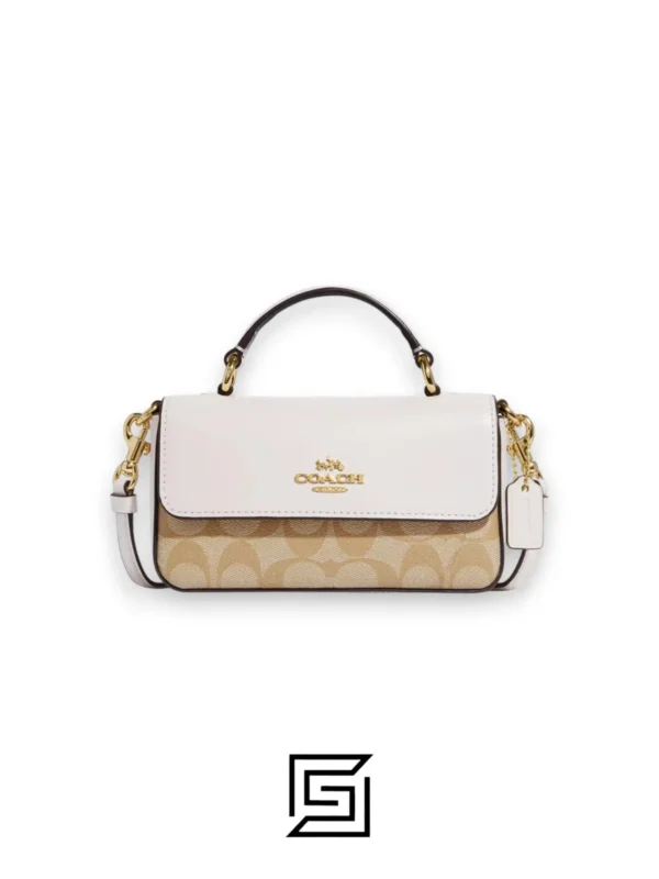 Bags,Leather,Women Mini Josie Top Handle Crossbody In Blocked Signature Canvas Style No. CC340 Coach