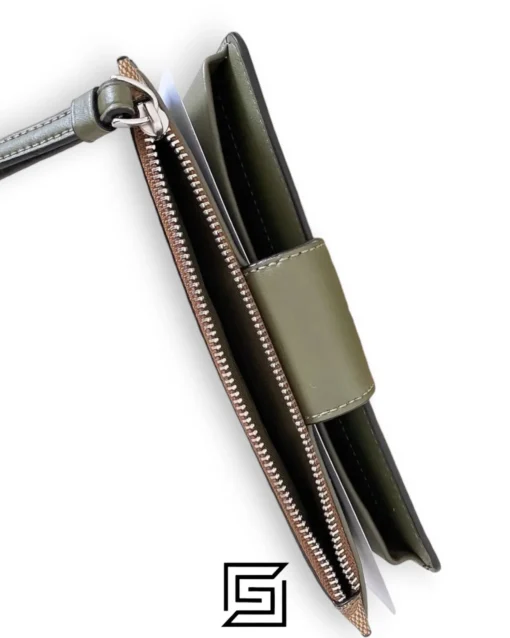 Leather,Wallets,Women Phone Wallet In Colorblock Signature Canvas Brown x Green Style No. C2874 Coach