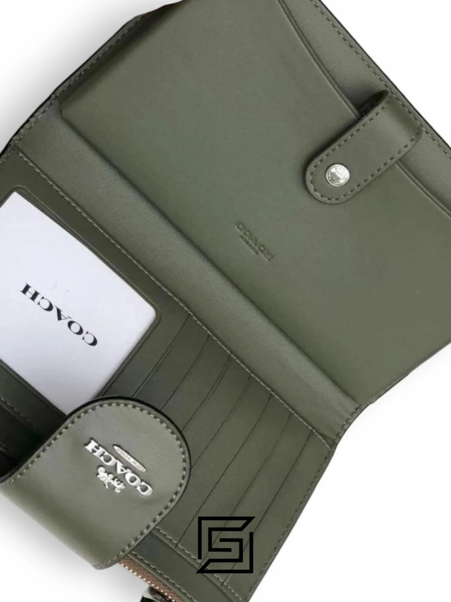 Leather,Wallets,Women Phone Wallet In Colorblock Signature Canvas Brown x Green Style No. C2874 Coach