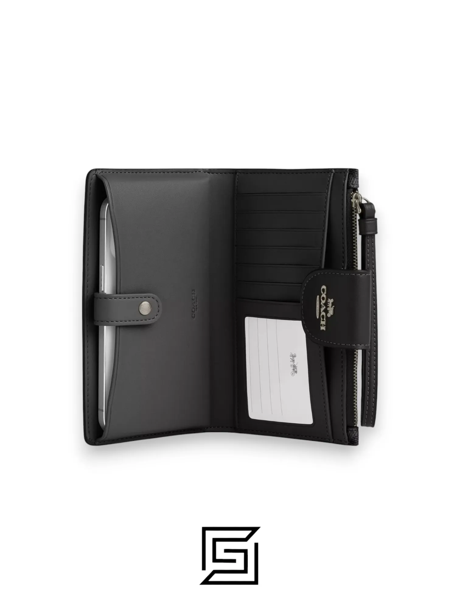 Leather,Wallets,Women Phone Wallet In Signature Canvas Grey CW780 Coach