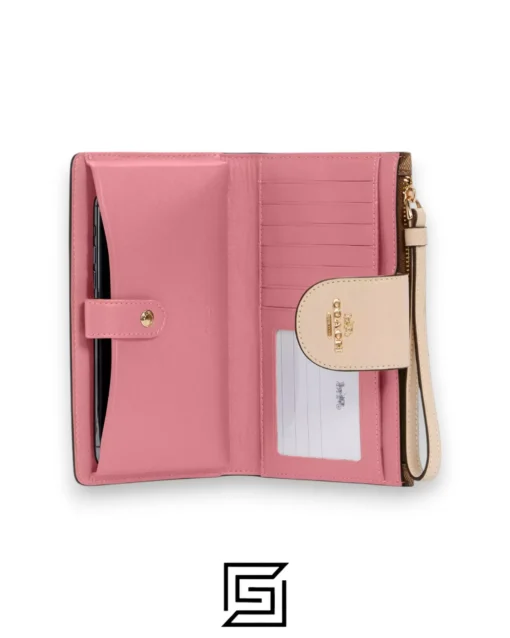 Leather,Wallets,Women Phone Wallet In Signature Canvas With Evergreen Floral Print Style No. C3722 Coach