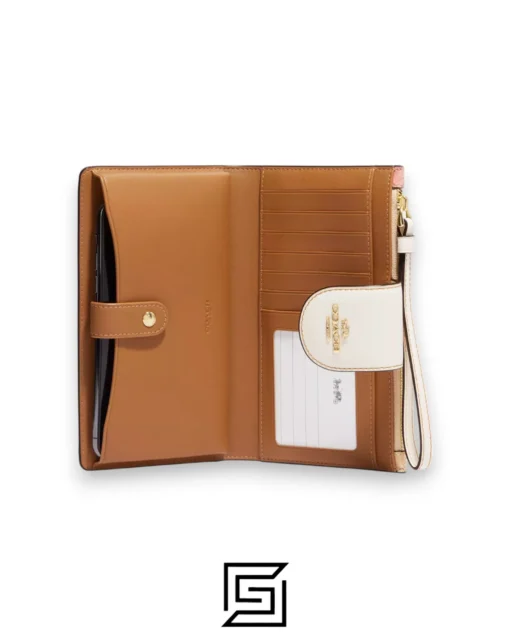 Leather,Wallets,Women Phone Wallet In Signature Canvas With Floral Cluster Print Style No. CH720 Coach