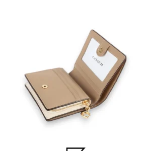 Leather,Wallets,Women Snap Wallet In Signature Canvas C6942 White Coach