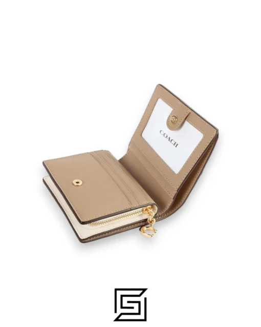 Leather,Wallets,Women Snap Wallet In Signature Canvas C6942 White Coach