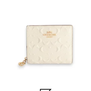 Leather,Wallets,Women Snap Wallet In Signature Canvas C6942 White Coach