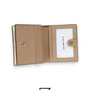 Leather,Wallets,Women Snap Wallet In Signature Canvas C6942 White Coach