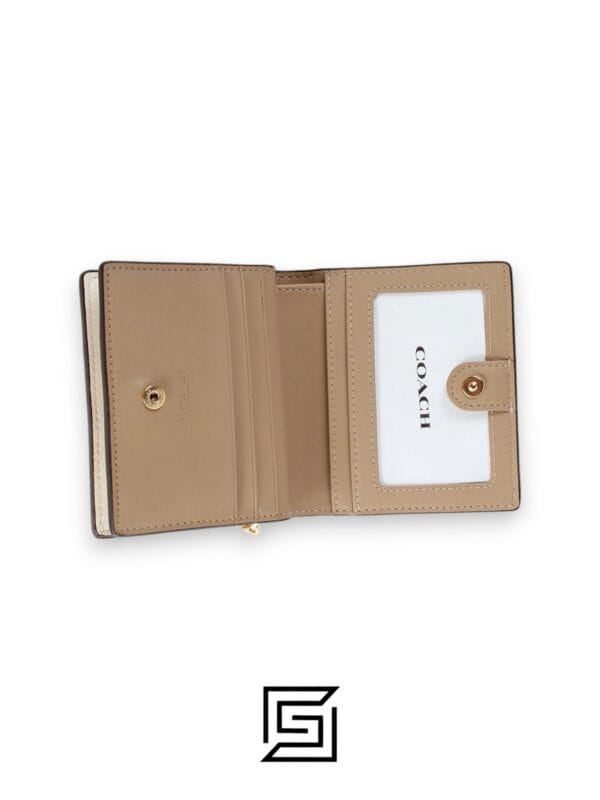 Leather,Wallets,Women Snap Wallet In Signature Canvas C6942 White Coach