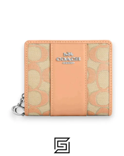 Leather,Wallets,Women Snap Wallet In Signature Jacquard CT980 Coach