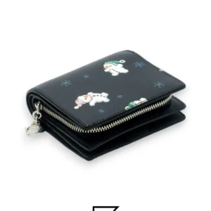 Leather,Wallets,Women Snap Wallet With Snowman Print Style C6941 Coach