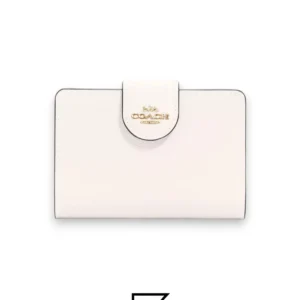 Leather,Wallets,Women Medium Corner Zip Wallet Style Number 6390 White Coach