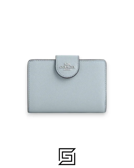 Leather,Wallets,Women Medium Corner Zip Wallet Style Number 6390 Blue Coach