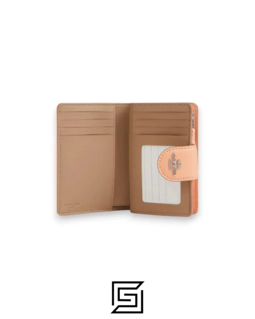 Leather,Wallets,Women Medium Corner Zip Wallet In Signature Jacquard Style Number CT922 Orange Coach