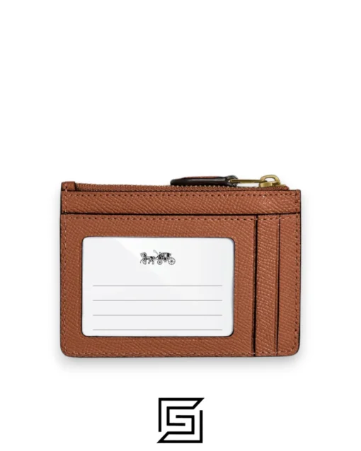 Leather,Wallets,Women Coach Snap Card Case F73867 Brown Coach