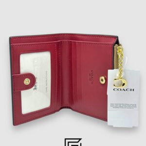 Leather,Wallets,Women Coach Snap Card Case In Desert Tulip Print with Pink Multi F76881 Coach