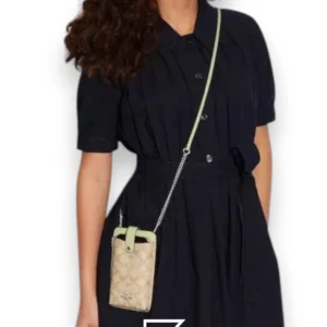Leather,Wallets,Women Phone Crossbody In Signature Canvas Style Number C7397 khaki Green Coach