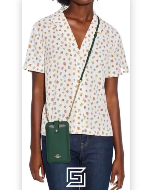 Leather,Wallets,Women Phone Crossbody Style Number C6884 Green Coach