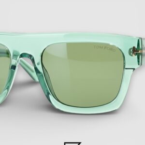 Tom Ford TF711 Light Green Lenses and Transparent Green Frame Luxury Sunglasses - Image 5
