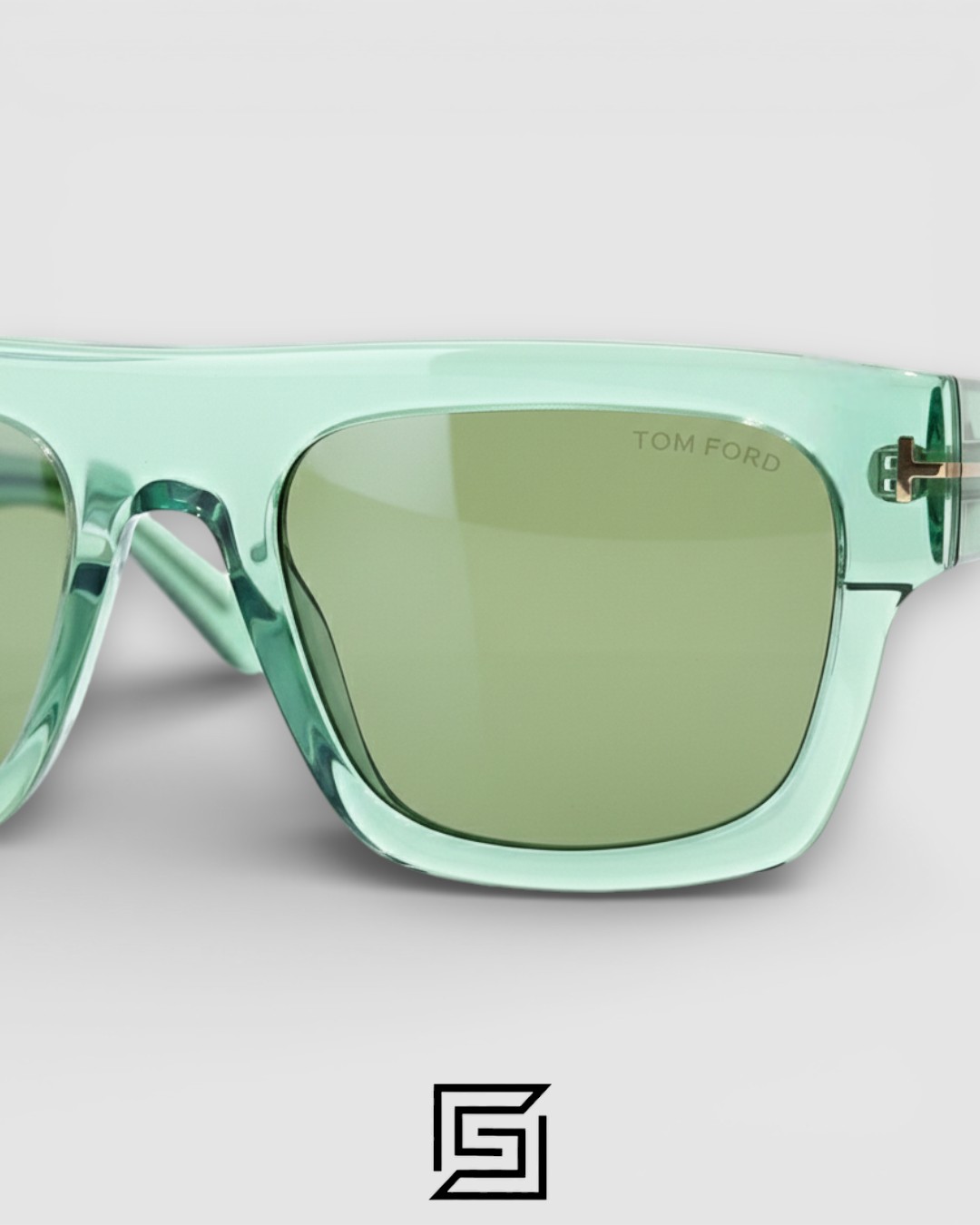 Tom Ford TF711 Light Green Lenses and Transparent Green Frame Luxury Sunglasses - Image 5